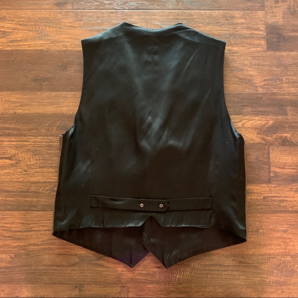 Vintage Classic Brown Vest Wool Silk - Picture 2 of 6